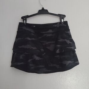 Athleta Girl Black Camouflage Lux Swing Skirt